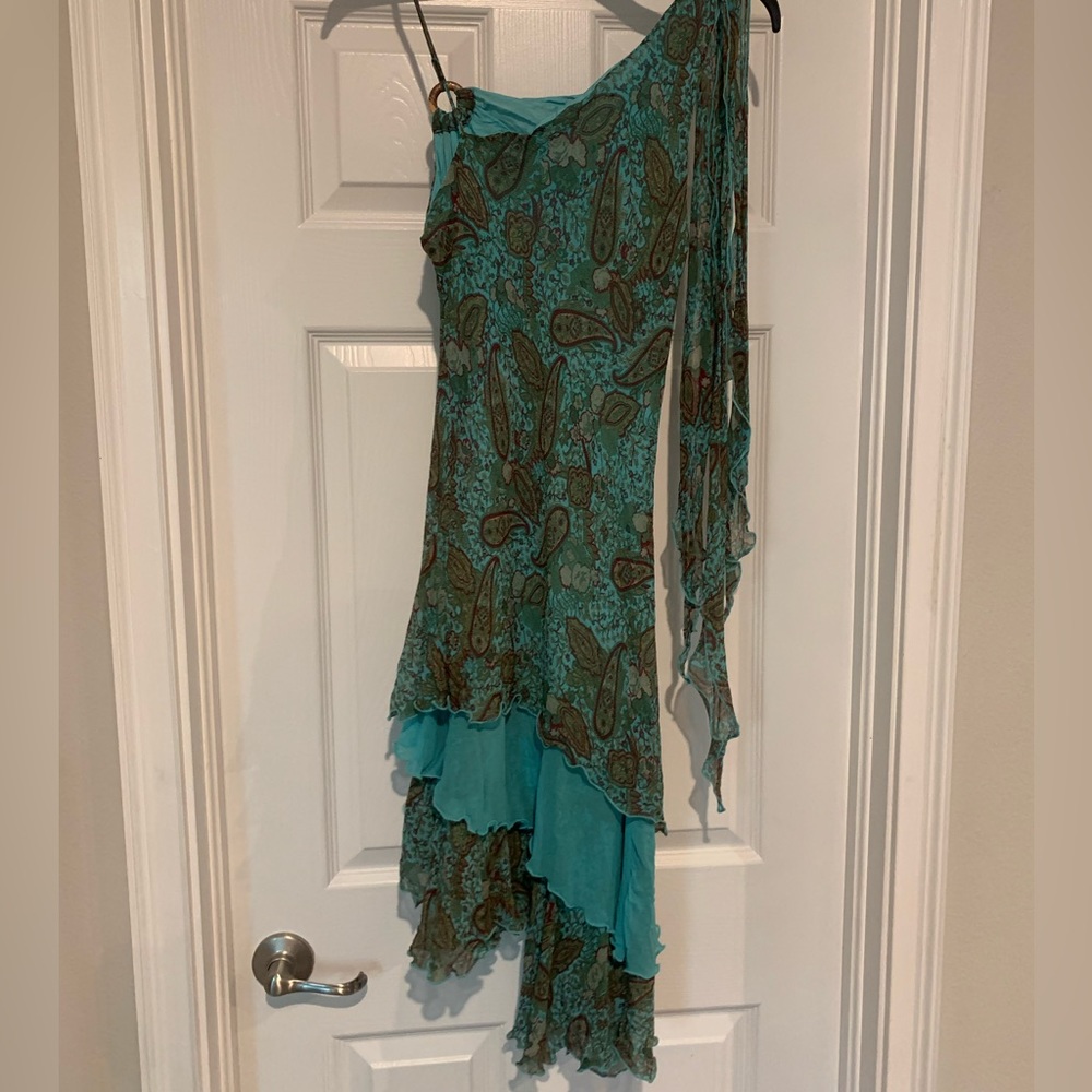 blue floral y2k style dress